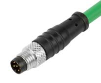 M8  预浇铸线缆连接器,  针 , 芯数：6，焊接，直,  IP67