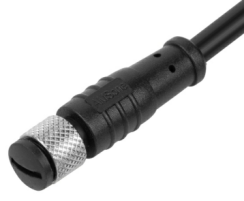 M9 预浇铸线缆连接器,  孔 , 芯数：4，焊接，直，IP67