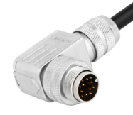 M16 电缆连接器，针，芯数：24，现场组装类型，焊接，弯角，IP67，UL认证