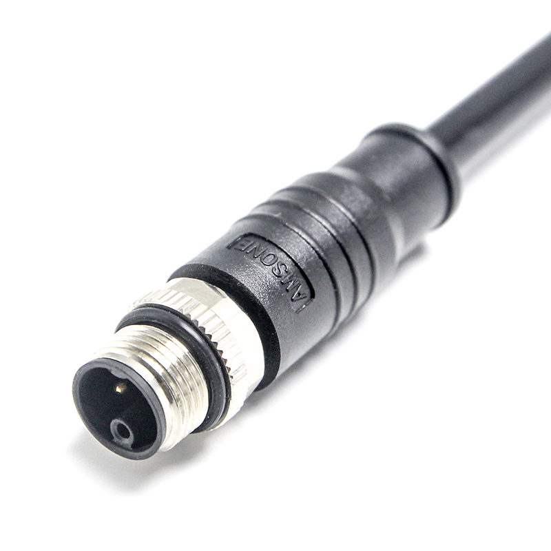 M12 预浇铸线缆连接器，针，芯数：3(2+PE)， 焊接，M扣，直，IP67