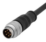 M16 预浇铸线缆连接器，针，芯数：6，焊接, 直，IP67，屏蔽，UL认证